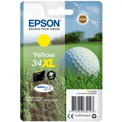 Tusz Epson 34 XLdo WorkForce Pro WF-3720DWF/3725DW | 950 str. | 10,8ml | yellow